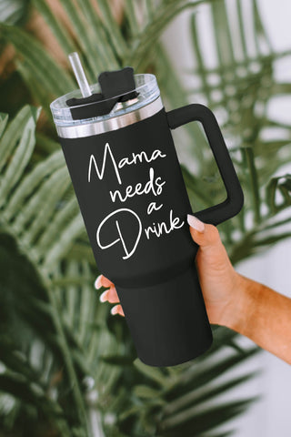Black Mama Needs A Drink Stainless Steel Portable Cup 40oz