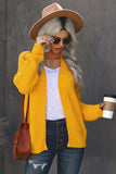 Yellow Open Front Chunky Knit Cardigan