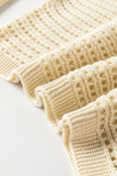 Apricot Open Knit Bracelet Sleeve Sweater