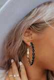 Sky Blue Gem Inlay Retro C-shape Earrings
