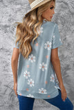 Gray Floral Pattern T-shirt