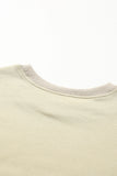 Beige Plain Crew Neck Pullover Sweatshirt