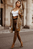 Brown Leopard Print Fur Cardigan