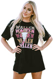 Black WALLEN Cowskull Graphic Oversized Tee