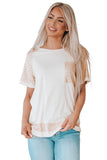 Apricot Sequin Contrast Pocket Tee