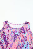 Multicolor Lavender Floral Print Cold Shoulder Blouse