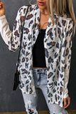 White Vintage Leopard Print Open Cardigan