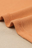 Orange Waffle Knit Henley Top