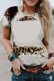 Bleached Leopard Short Sleeve Top