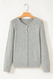 Hollow Out Buttoned Knit Cardigan