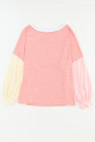 Striped Color Block Splicing Long Sleeve T Shirt