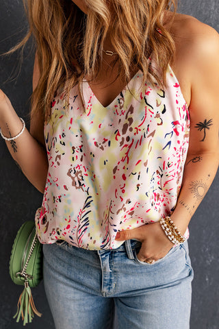 Multicolor Floral Print Spaghetti Straps Tank Top