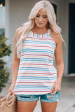 Colorful Striped Halter Tank Top