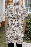 Leopard Print Side Pockets Tunic Top