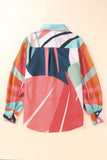 Multicolor Abstract Print Cuffed Sleeve Shirt