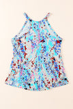 Multicolor Tropical Floral Print Racerback Tank Top