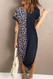 Rose Leopard Patchwork Tie Strap Tank Top