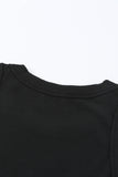 Solid Black Round Neck Ribbed Tank Top