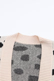 Leopard  Animal Spotted Pattern Open Front Cardigan