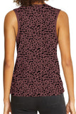 Red Leopard Print Round Neck Tank Top