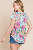 Multicolor Floral Print Smocked Tank Top