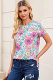 Multicolor Floral Print Smocked Tank Top