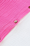 Rose Collared Neck Color Block Polo Shirt