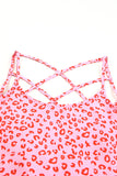 Leopard Strappy Back Detail Loose Tank Top