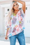 Animal Watercolor Mixed Print Loose Top