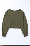 Green Drop Shoulder Cropped Sweatshirt