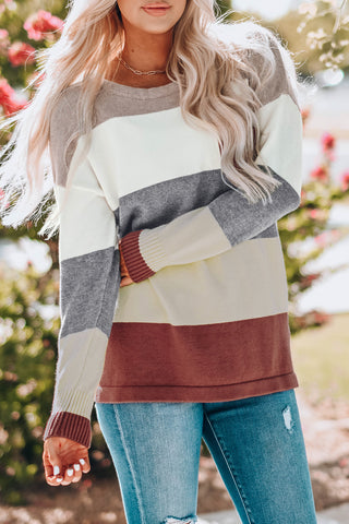 Colorblock Pocketed Sweater