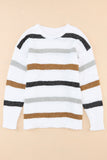 Striped Popcorn Knit Sweater