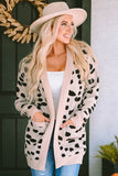 Leopard  Animal Spotted Pattern Open Front Cardigan