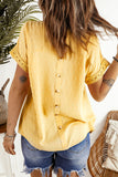 Apricot Swiss Dot Lace Splicing Short Sleeve Top