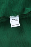 Green Smocked Wrist Shift Top