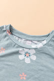 Gray Floral Pattern T-shirt