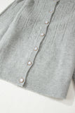 Hollow Out Buttoned Knit Cardigan