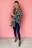 Black Leopard Print Tunic Shirt