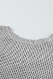 Gray Cross Back Hollow-out Sweater