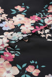 Black Wildflower Print Chiffon Blouse