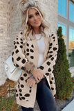 Leopard  Animal Spotted Pattern Open Front Cardigan