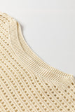 Apricot Open Knit Bracelet Sleeve Sweater