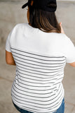 Nautical Striped Buttoned Short Sleeve Top