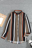 Black Brown Striped Modern Women Shirt