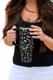 Green Leopard Print 40OZ Stainless Steel Portable Cup with Handle