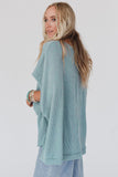 Apricot Ribbed Knit Batwing Sleeve Tunic Oversized T Shirt