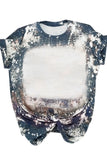 Multicolor Tie Dye Bleached Round Neck Short Sleeve T-shirt