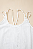 White Eyelet Strappy Scoop-Neck Tank Top