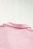 Rose Collared Neck Color Block Polo Shirt