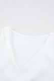 White V Neck Short Sleeve Tee